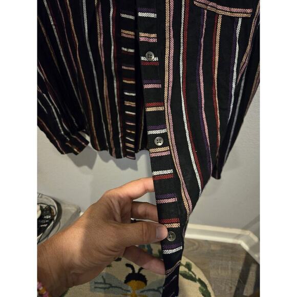 Rock & Roll Cowgirl Women's L Striped Button Down Western Shirt Long Sleeve - Picture 8 of 8